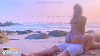 Quick sex in the rocks on the public beach on the island