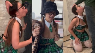 Slutty Asian Student hits for a Ride from School Gets Fucked by the Bus Driver