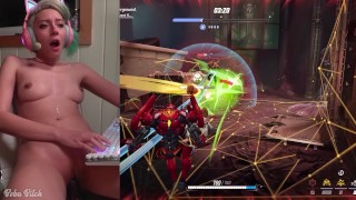 Playing Marvel Rivals with My Friends while I Secretly Masturbate (Creampie + Dildo Ride + SPANKING)