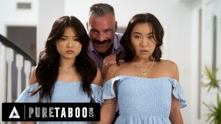 PURE TABOO Asian Stepsisters Lulu Chu & Kimmy Kimm Fulfill Their Stepdad's Doppelganger Fantasy