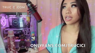 HAPPY 2023 FAPPERS!!! SEXY ASIAN GAMER BABE TRUCICI GIVES DATING ADVICE AND RATES A FANS DICK!!!